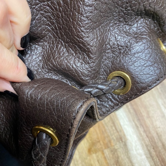 Michael Kors Woodside Braid Handle Tote Brown Pebbled Leather With Dustbag - Picture 14 of 16